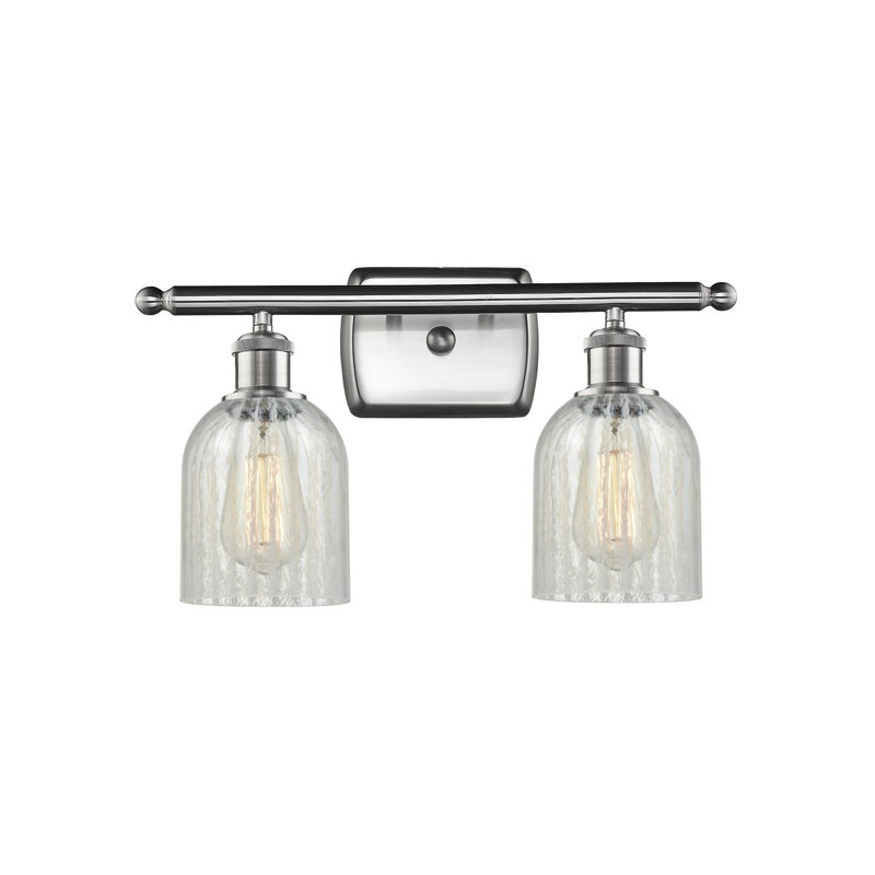 Éclairage de salle de bain à intensité variable 2 lumières Vella, Mouchette, Ampoule DEL 6 watts Vinage, Nickel satiné brossé