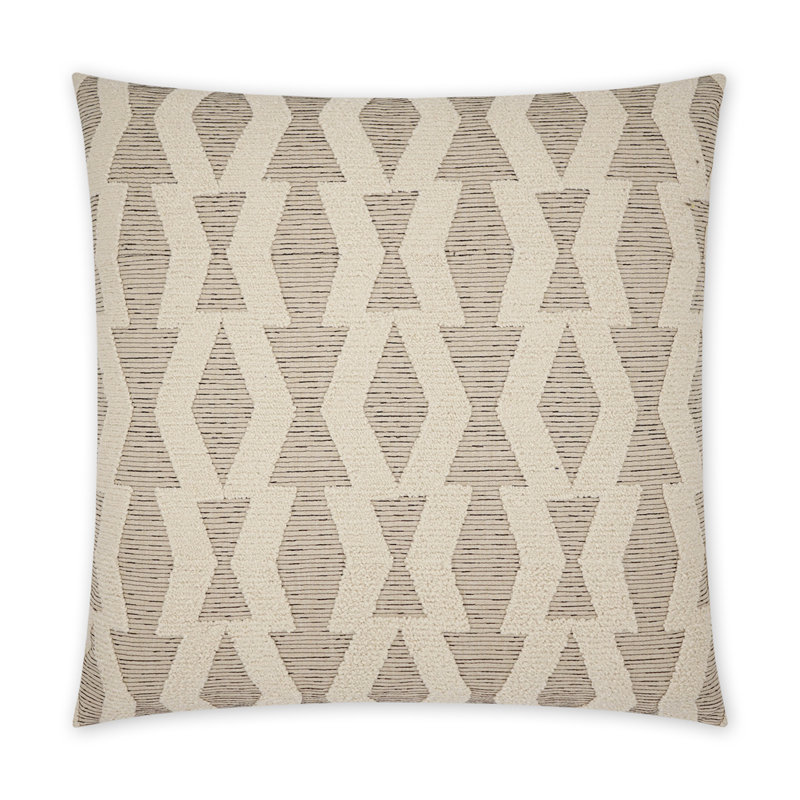 Coussin décoratif Bold Appel, Crème, Carré 24 po