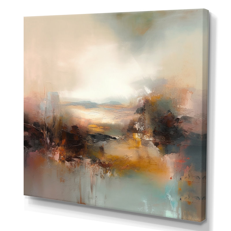 «Brown Abstracted Nature III», art mural abstrait, H 36 po x l 36 po, Toile tendue