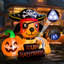 Chien teckel gonflable 4,5 pi avec citrouille et affiche «Happy Halloween» 4,5 pi