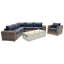 Ensemble de conversation pour 5 personnes avec foyer et coussins Sunbrella Dzheni-9989743