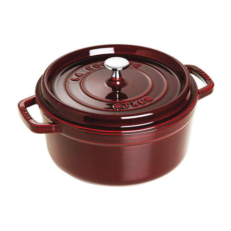 La Cocotte Cast Iron Round Cocotte, 0.25 quarts, Grenadine