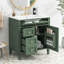 Meuble-lavabo contemporain de 30 pouces avec lavabo supérieur, armoire de rangement, 2 tiroirs et tiroir rabattable pour une organisation efficace-835495019