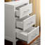 Lit mezzanine simple transitionnel avec huit tiroirs, trois grandes tablettes attachées et structure en bois, blanc