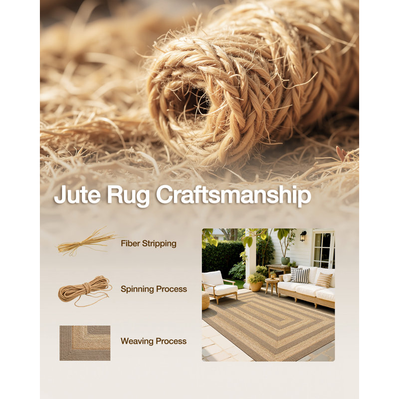 Jute / Sisal Rug, 108 po x 143,5 po