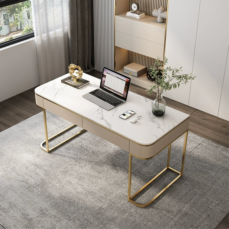 Bureau italien de style minimaliste, H 29,53 po x l 70,87 po x P 23,62 po