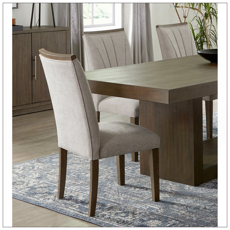 Ensemble de 2 chaises d'appoint de salle à manger de style contemporain, finition en bois brun