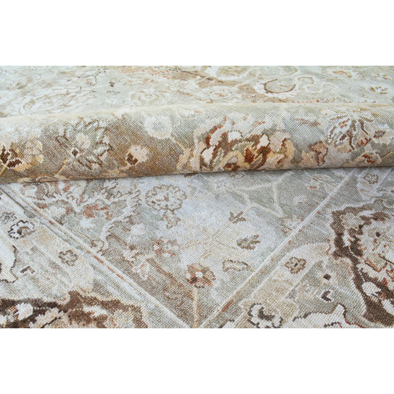 Hand Knotted Area Rug in Brown, Rectangle 5' x 8'