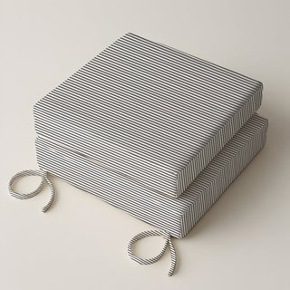 3" Deep Seat Cushion Ticking Stripe - Water-Resistant, Dark Gray, 16" W x 18.5" D