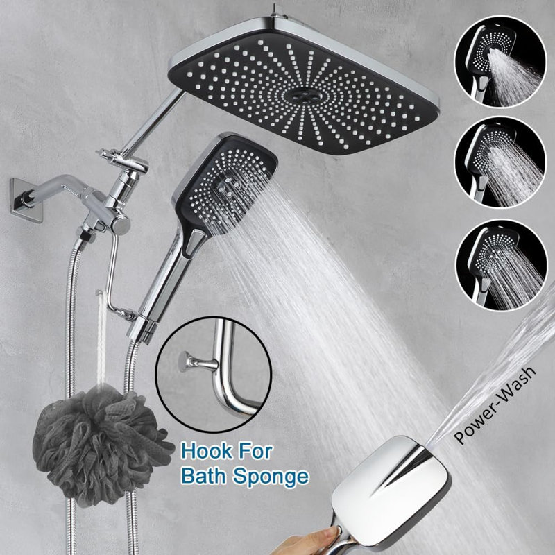 Pomme de douche à pluie double 1,75 GPM GPM