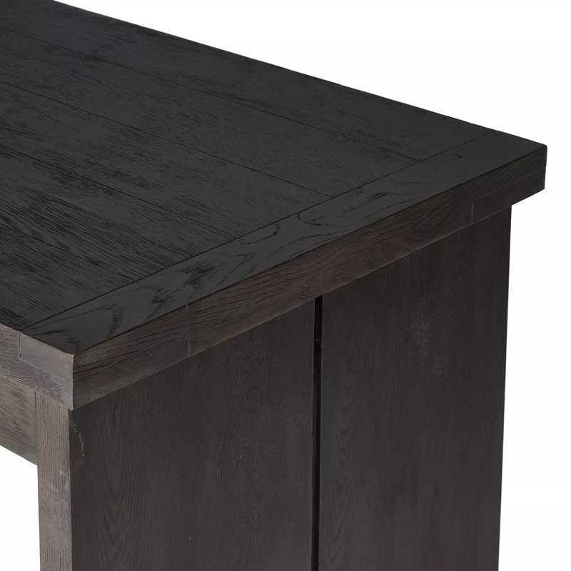 WARBY Solid Wood Writing Desk, Worn Black