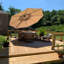 Burgue  13 FT Round Cantilever Umbrella,Beige-1177353538-1119446772