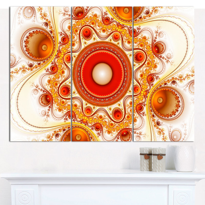 36" x 28" Orange and Red Abstract Canvas Art