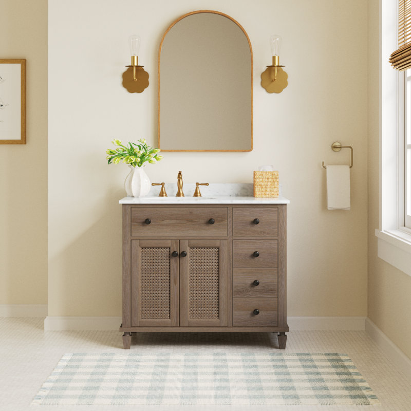 Berkely 36'' Single Bathroom Vanity with Carrara Marble Top