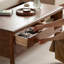 Table basse en chêne avec coins arrondis-630446653