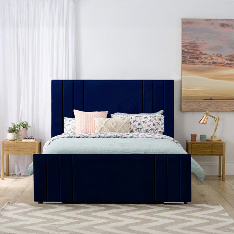 Aalyan Upholstered Bed, 160 x 219 cm, Marine