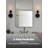 Modern Wall Sconces Set Of Two With Handblown Clear Glass, Black Bathroom Vanity Light For Mirror, Bedroom, Living Room, Hallway, E26 Hardwired