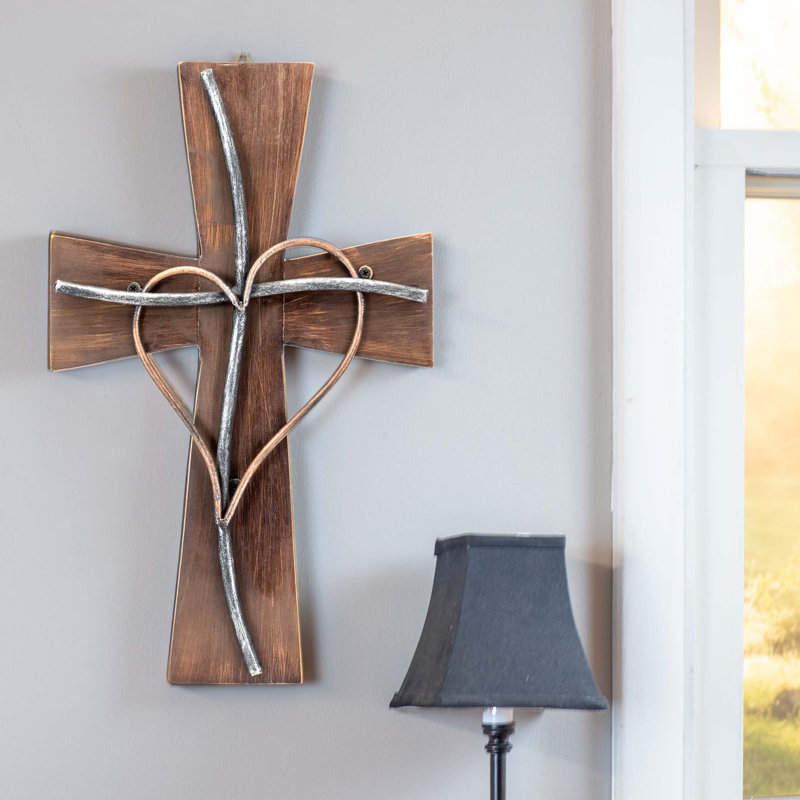 Red Barrel Studio® Metal and Wood Cross Wall Decor & Reviews | Wayfair