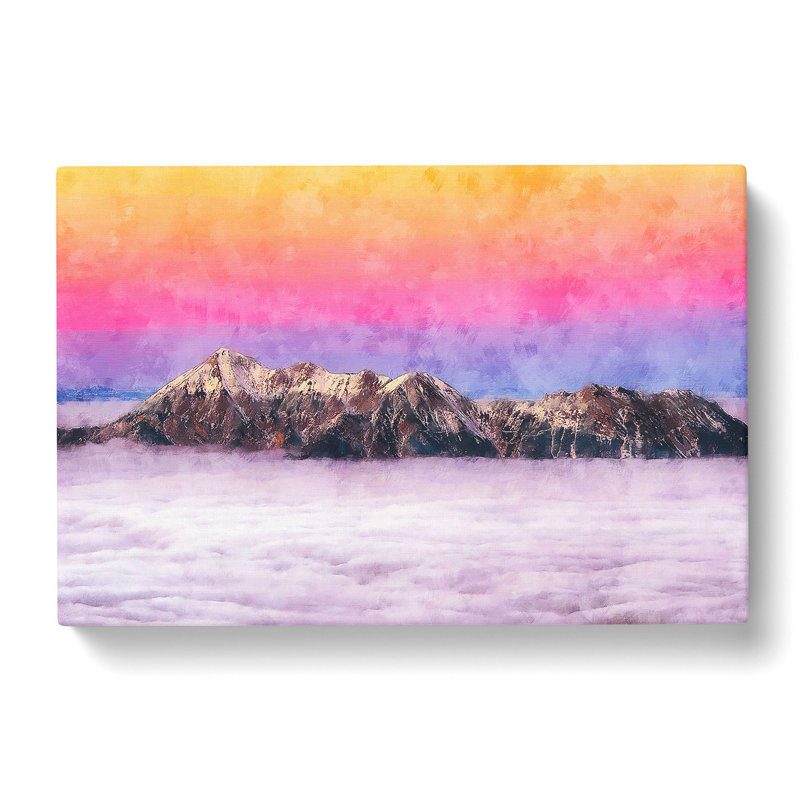 Mountain Through The Clouds - Wrapped Canvas Print, 40cm H x 60cm W x 3cm D