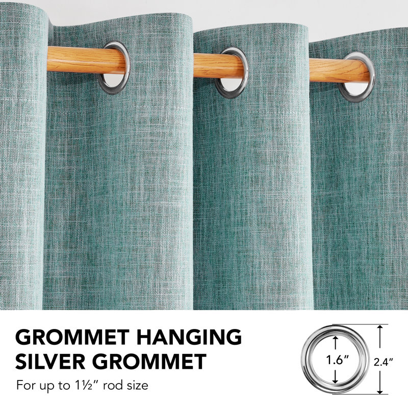 Milay Blackout Grommet Curtain Panel, 52" W x 96" L, Green