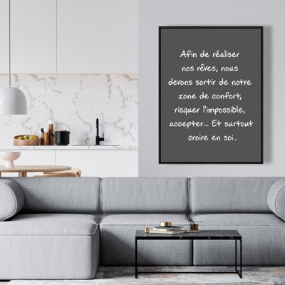 Faites de nos rêves une véritable toile de fond | Décoration blanche encadrée