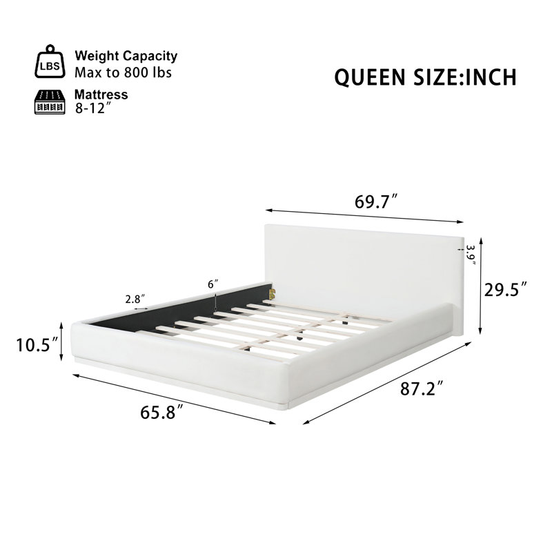 Soft And Comfortable Upholstered Bed, Queen
