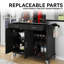 Îlot de cuisine avec plateau en acier inoxydable et cabine de rangement-586150390