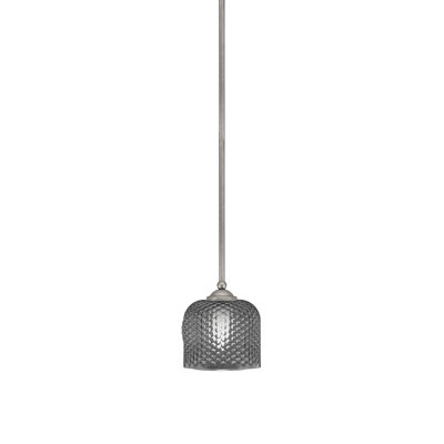 Mini-luminaire suspendu suspendu Zilo, fini graphite avec verre de 6 po