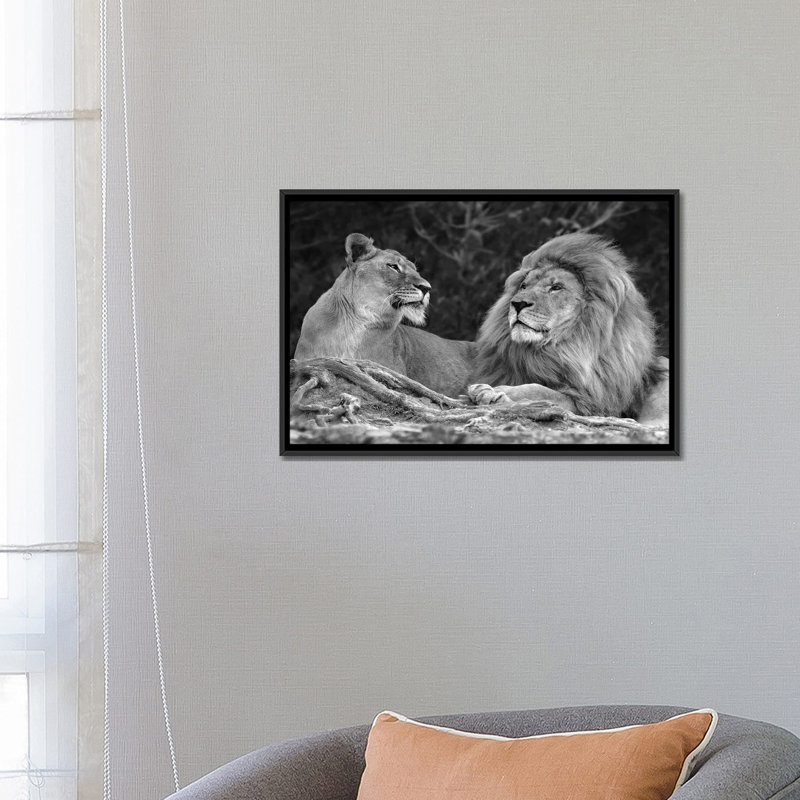 " Love " by Xavier Ortega, 18" H x 26" W x 1.5" D, Black Framed Canvas, No Mat