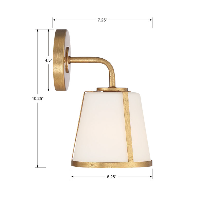 Fulton 1 Light Antique Gold Wall Mount, Antique Gold
