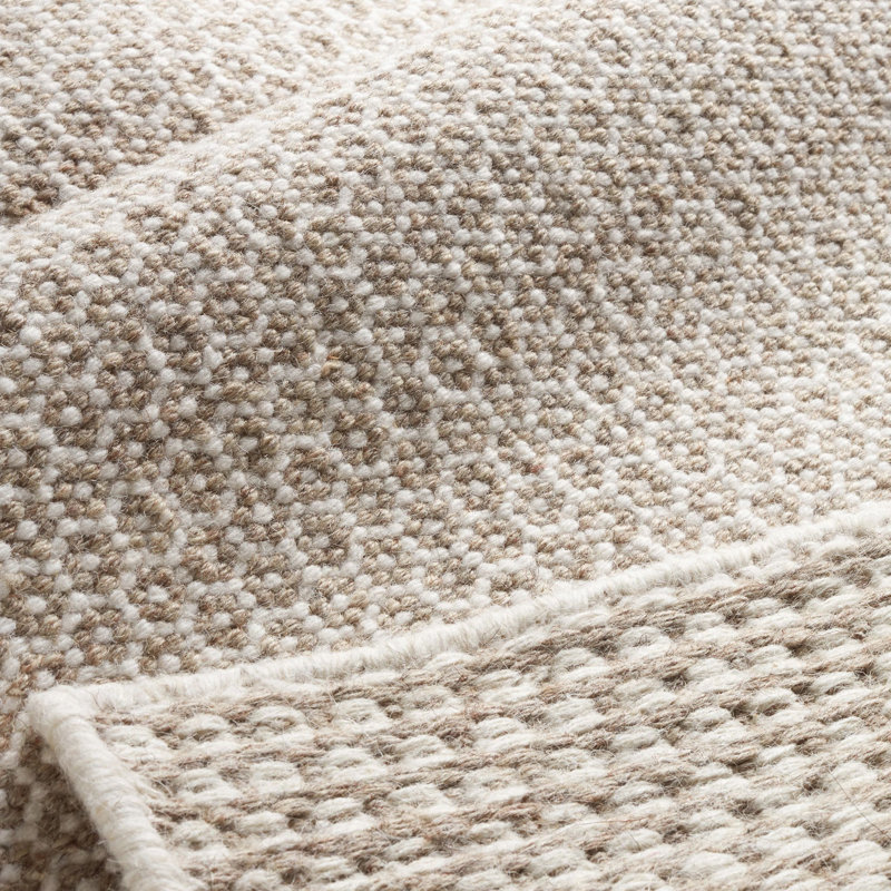 Honeycomb Natural Handwoven Wool Rug, Rectangle 2' x 3'