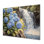 Hortensias par la cascade I - hydrangées, décoration murale en métal, reproduction d'art traditionnelle en métal