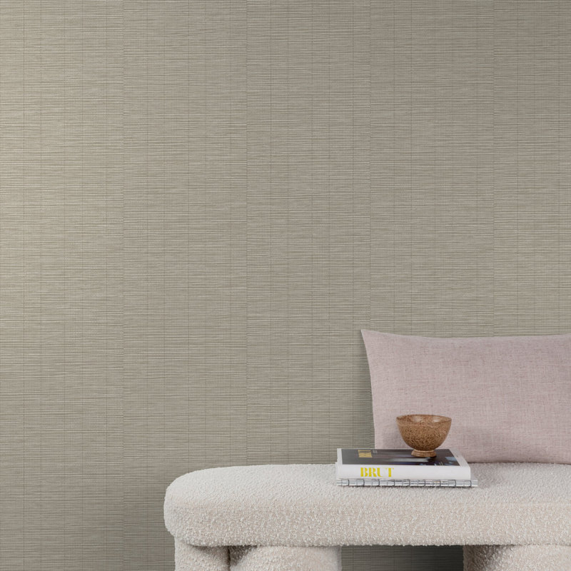 Structured Walls Collection Bamboo Plain Wallpaper Roll, Taupe