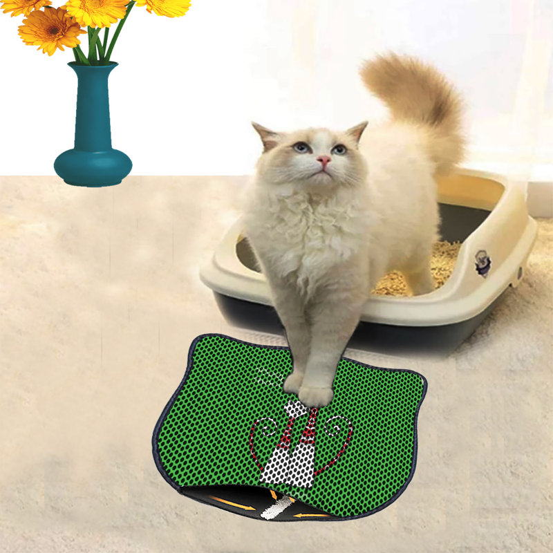 Durable Cat Litter Mat, 15.7 x 19.7 inches | 50% PVC / 50% Polyester, Machine Washable & Vacuum Friendly | Perfect for Easy Cleanup, Non-Slip Design to Keep Your Home Clean & Fresh, Ideal for Pet Owners