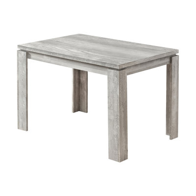 Table de salle à manger rectangulaire de 48 po de style récupéré gris, contemporaine, pouvant accueillir jusqu'à 4 personnes