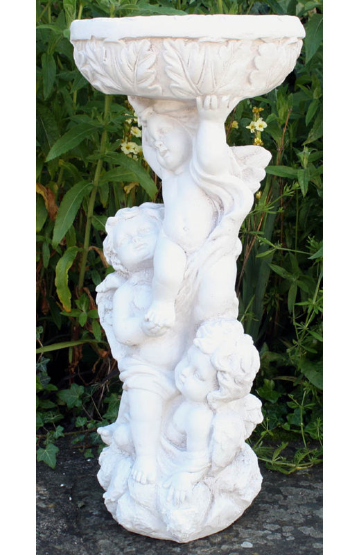 Stone Effect 3 Cherub Jardiniere or Bird Bath