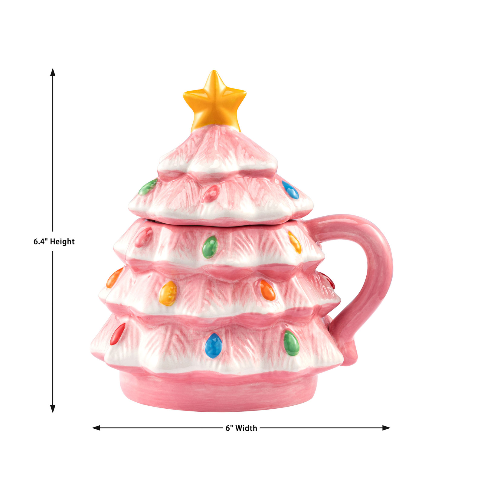 16 oz. Nostalgic Ceramic Tree Lidded Mug, Pink