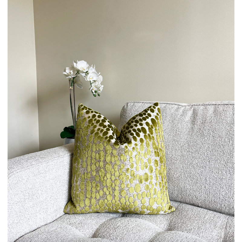 Housse de coussin ovale en velours, H 20 po x l 20 po, Vert