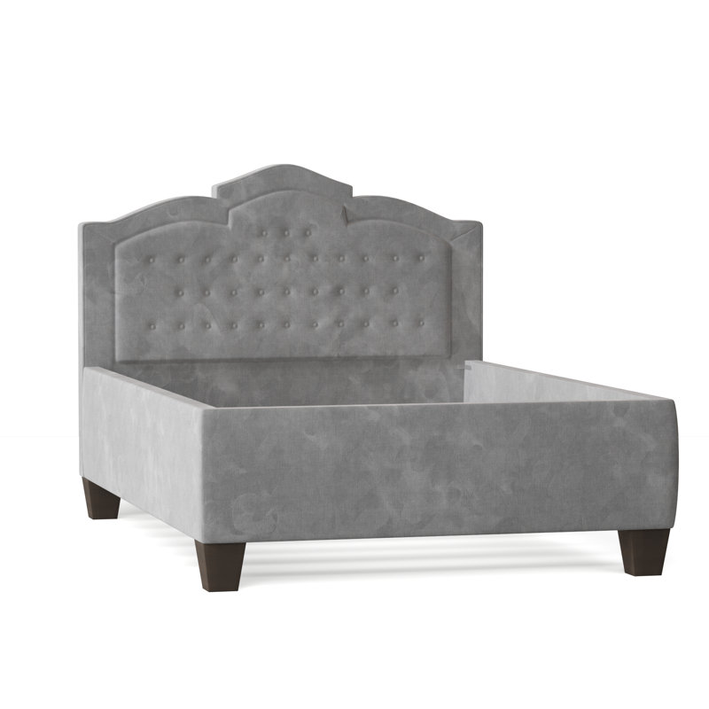 Sheila Upholstered Bed, Queen, Bella Ocean Performance Velvet, Brown Mahogany