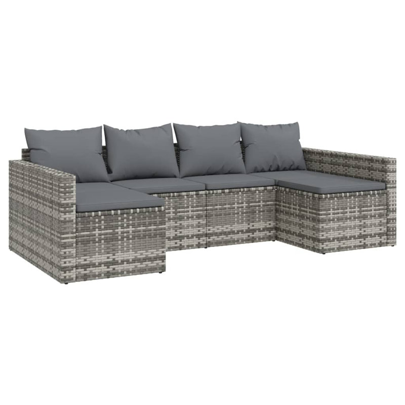 Ensemble de salon de jardin modulaire gris et anthracite