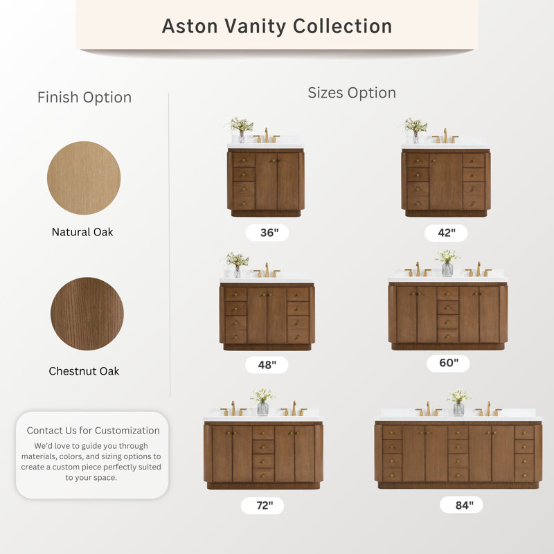 Ensemble de meuble-lavabo 48 po Aston, Chestnut Oak, 48 po