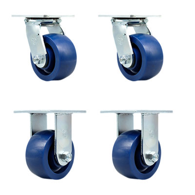 4 Piece Solid Poly Caster Set
