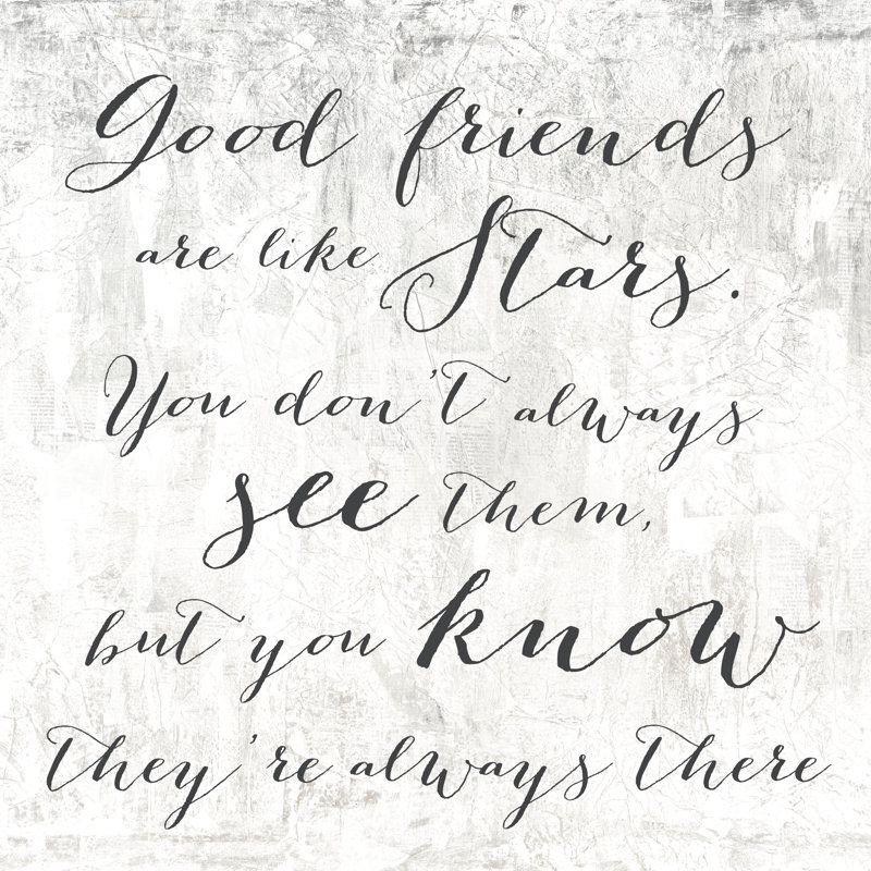 Good Friends Are Stars - Wrapped Canvas Print, 51cm H x 51cm W x 3.8cm D