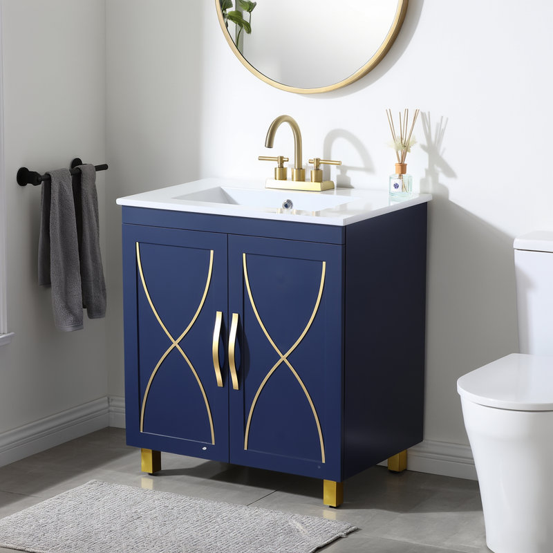 Meuble-lavabo simple 30 po avec plateau en céramique