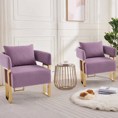 Chaises d'appoint décoratives élégantes et modernes avec pieds en métal, idéales pour le salon, le vestiaire, la salle de réception et le bureau, vendues par paires