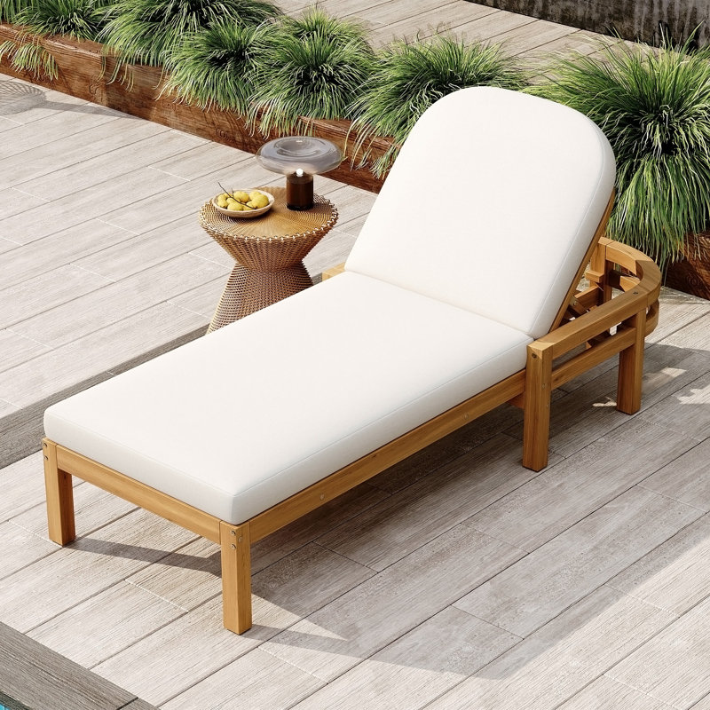 Chaise longue d'extérieur, Teck clair