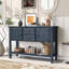 Console avec 2 tiroirs, armoires et tablette inférieure pour un rangement spacieux et une décoration intérieure élégante-1847382927