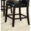 Chaise de salle à manger à hauteur de comptoir 2 pièces, similicuir noir, assise coussinée, structure en bois, chaises de style moderne avec