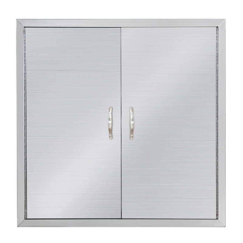 Porte d'armoire 24 po x 24 po à double porte en acier inoxydable, H 24 po x l 24 po x P 2 po
