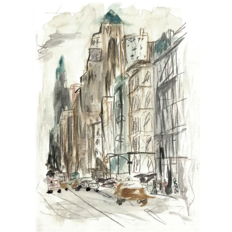 Lost In The City I Print by Janice Aron, Knife Gel, 40" H x 30" W x 1.5" D